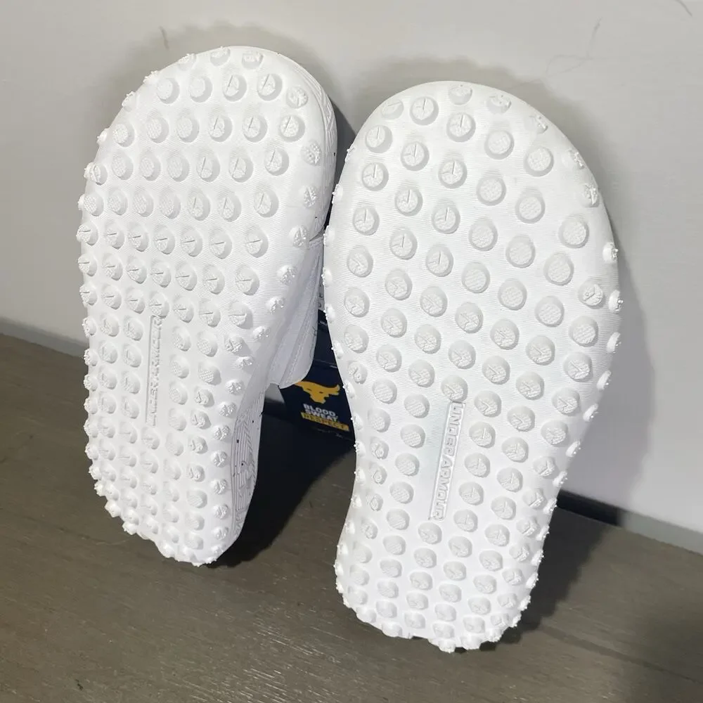 Under Armour Mens Size 7 Slides NEW Project Rock 3 White Halo Grey Womens 8.5